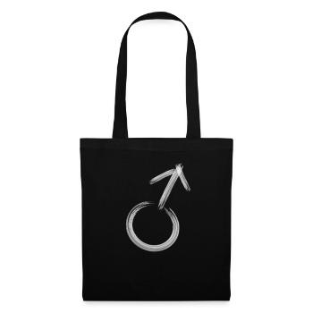 Symbole homme homme - Sac en tissu - noir - Devant
