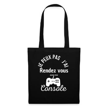 Je peux pas j'ai rendez-vous avec ma console - Sac en tissu - noir - Devant