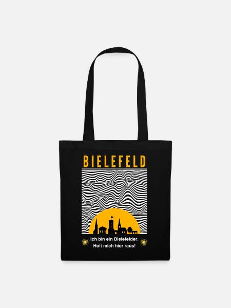 Bielefeld Shirt lustiger Spruch Skyline Geschenk - Stoffbeutel - Schwarz