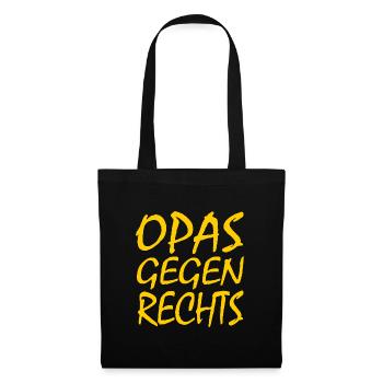 Opas gegen rechts - Stoffbeutel - Schwarz - Vorne