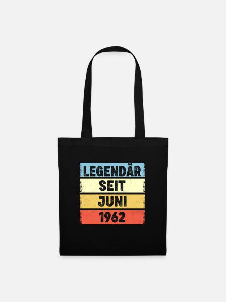 60 Jahre Legendär Seit Juni 1962 60. Geburtstag - Stoffbeutel - Schwarz