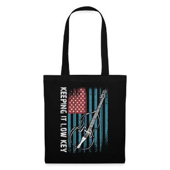 Plus de basses - pas d’aigus - contrebasse avec drapeau - Sac en tissu - noir - Devant