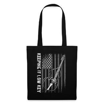 Plus de contrebasse basse avec drapeau américain - Sac en tissu - noir - Devant