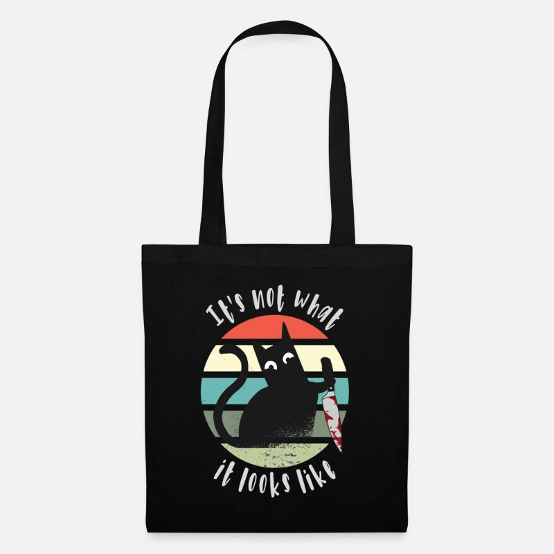 It's not what it looks like, Cat with knife - Tote Bag - black