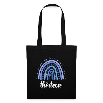 Blue Rainbow Treize ans 13e anniversaire - Sac en tissu - noir - Devant