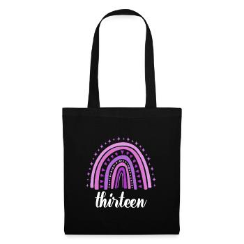Purple Rainbow Thirteen Years 13th Birthday - Tote Bag - black - Front
