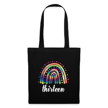 Tie Dye Rainbow Treize ans 13e anniversaire - Sac en tissu - noir - Devant