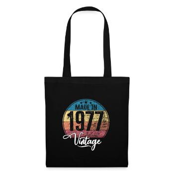 Millésime Fabriqué en 1977 Année de naissance 1977 Anniversaire - Sac en tissu - noir - Devant