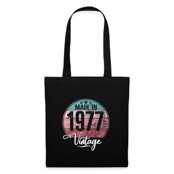 Millésime Fabriqué en 1977 Année de naissance 1977 Anniversaire - Sac en tissu - noir - Devant