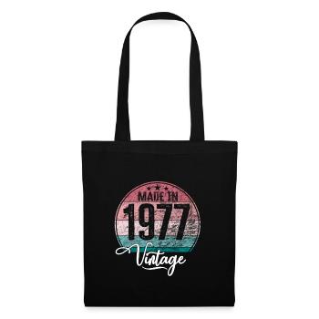 Millésime Fabriqué en 1977 Année de naissance 1977 Anniversaire - Sac en tissu - noir - Devant