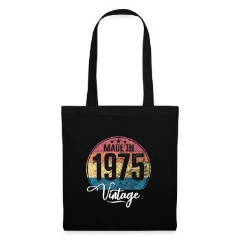Vintage Made in 1975 Year of birth 1975 Birthday - Tote Bag - black - Front