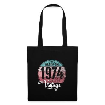 Millésime Fabriqué en 1974 Année de naissance 1974 Anniversaire - Sac en tissu - noir - Devant