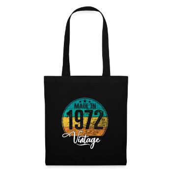 Millésime Fabriqué en 1972 Année de naissance 1972 Anniversaire - Sac en tissu - noir - Devant