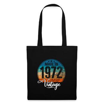 Millésime Fabriqué en 1972 Année de naissance 1972 Anniversaire - Sac en tissu - noir - Devant