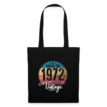 Millésime Fabriqué en 1972 Année de naissance 1972 Anniversaire - Sac en tissu - noir - Devant