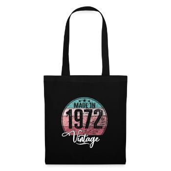 Millésime Fabriqué en 1972 Année de naissance 1972 Anniversaire - Sac en tissu - noir - Devant