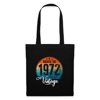 Millésime Fabriqué en 1972 Année de naissance 1972 Anniversaire - Sac en tissu - noir - Devant