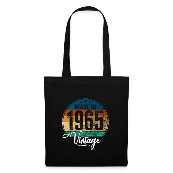 Vintage Made in 1965 Geburtsjahr 1965 Geburtstag - Stoffbeutel - Schwarz - Vorne