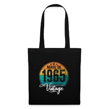Vintage Made in 1965 Geburtsjahr 1965 Geburtstag - Stoffbeutel - Schwarz - Vorne