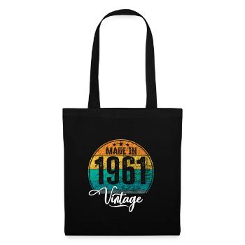 Millésime fabriqué en 1961 Année de naissance 1961 Anniversaire - Sac en tissu - noir - Devant