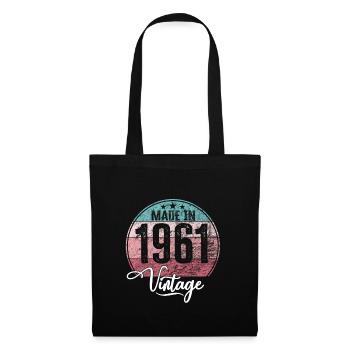 Millésime fabriqué en 1961 Année de naissance 1961 Anniversaire - Sac en tissu - noir - Devant