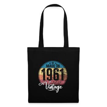 Millésime fabriqué en 1961 Année de naissance 1961 Anniversaire - Sac en tissu - noir - Devant