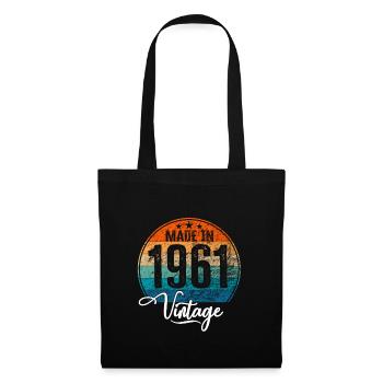 Millésime fabriqué en 1961 Année de naissance 1961 Anniversaire - Sac en tissu - noir - Devant