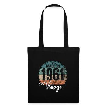 Millésime fabriqué en 1961 Année de naissance 1961 Anniversaire - Sac en tissu - noir - Devant