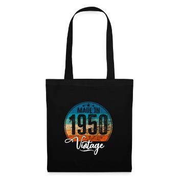 Millésime Fabriqué en 1950 Année de naissance 1950 Anniversaire - Sac en tissu - noir - Devant