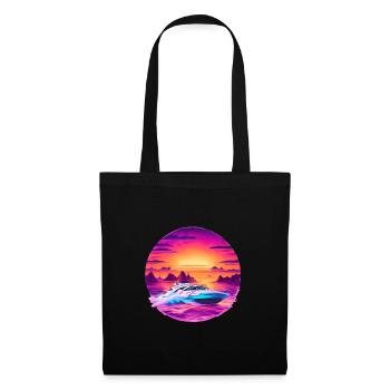 Speedboat in the sunset - Tote Bag - black - Front