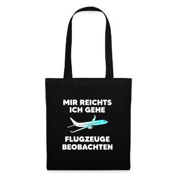 Mir Reichts Planespotting Geschenk Juni - Stoffbeutel - Schwarz - Vorne