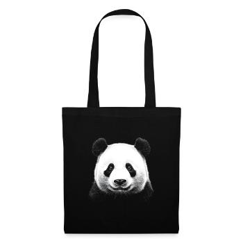 Panda Portrait Pandabär Bär Tier Tiere - Stoffbeutel - Schwarz - Vorne