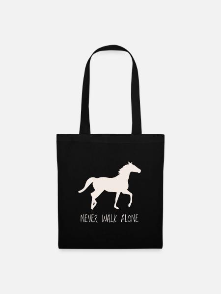 Pferdemädchen auf einem Pferd Geschenk für Mädchen - Stoffbeutel - Schwarz
