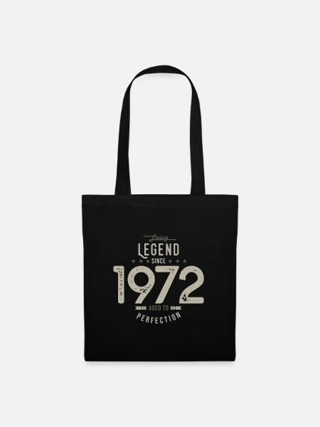 Legende seit 1972 Geburtstagsgeschenk 52 Jahre - Stoffbeutel - Schwarz
