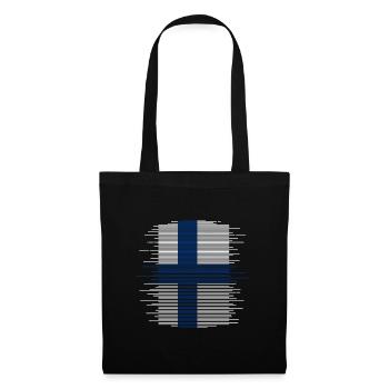 Drapeau de la Finlande Suomi Drapeau finlandais Look utilisé - Sac en tissu - noir - Devant