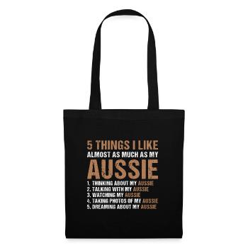 Chien 5 choses que j’aime presque autant que mon Aussie - Sac en tissu - noir - Devant