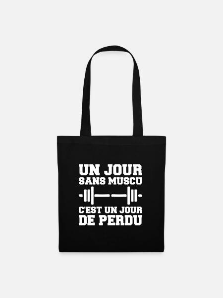 Un jour sans muscu musculation humour Sport - Sac en tissu - noir