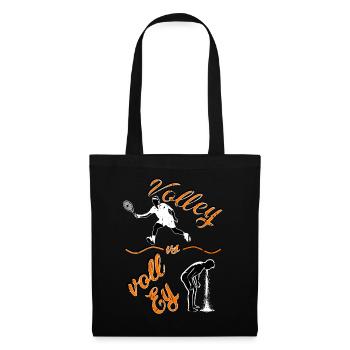 Tennis Volley oder Voll Ey Fun Design - Stoffbeutel - Schwarz - Vorne