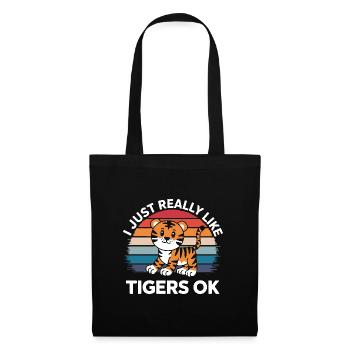 Tigre Animal Zoo Animal sauvage - Sac en tissu - noir - Devant