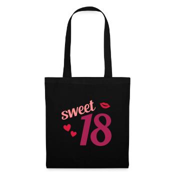 Sweet 18 (hearts, lips) - Tote Bag - black - Front