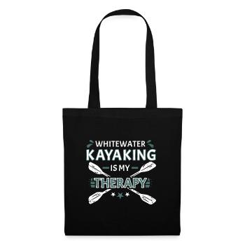 Whitewater Kayaking Is My Therapy - Stoffbeutel - Schwarz - Vorne