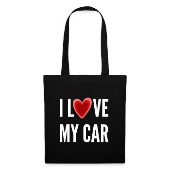I LOVE MY CAR - Für Autoliebhaber - Stoffbeutel - Schwarz - Vorne