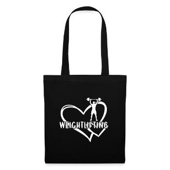 Sport Coeur Haltérophilie - Sac en tissu - noir - Devant
