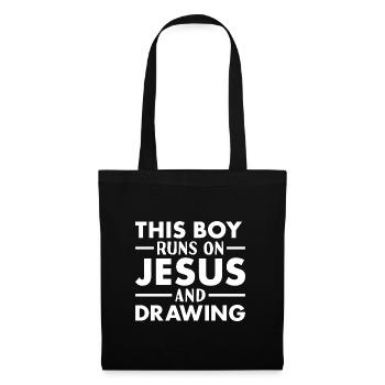 Tiroir Ce Garçon Fonctionne Sur Jésus Dessin - Sac en tissu - noir - Devant