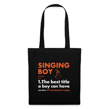 Singer Boy Definition Singing - Stoffbeutel - Schwarz - Vorne