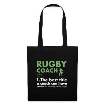 Sport Coach Definition Rugby - Stoffbeutel - Schwarz - Vorne