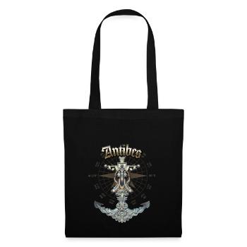 Antibes Ancre nautique Bateau à voile été - Sac en tissu - noir - Devant