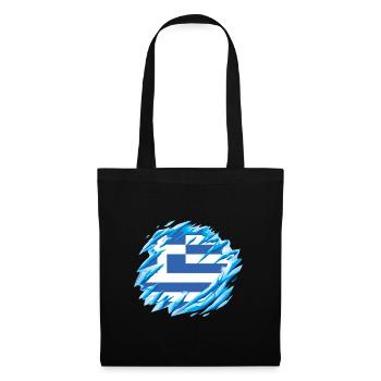 Drapeau de la Grèce Hellas Athènes Drapeau grec - Sac en tissu - noir - Devant