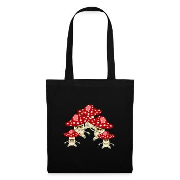 Funny Fly agaric Mushrooms Fan Shirt - Tote Bag - black - Front