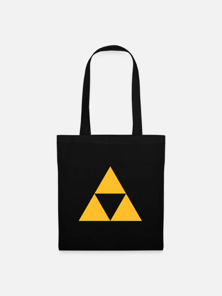 Triforce Magisches Symbol Sierpinski Dreieck - Stoffbeutel - Schwarz